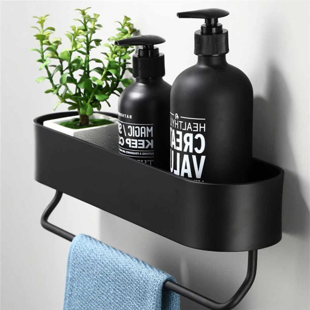 Sleek Wall-Mounted Bathroom Rack