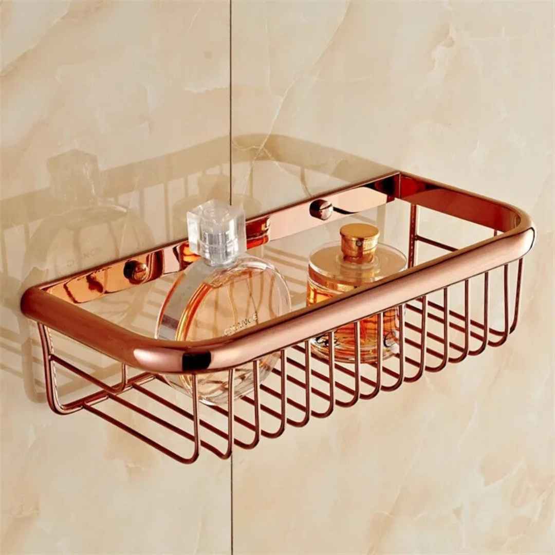 Luxurious Rose Gold Shower Shelf