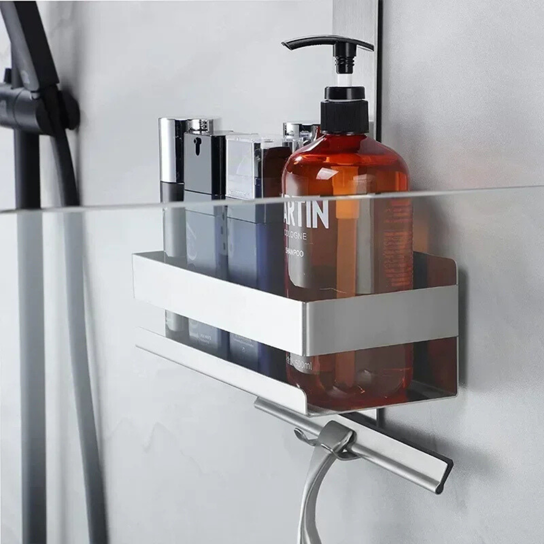 Over-the-Door stainless shower caddy